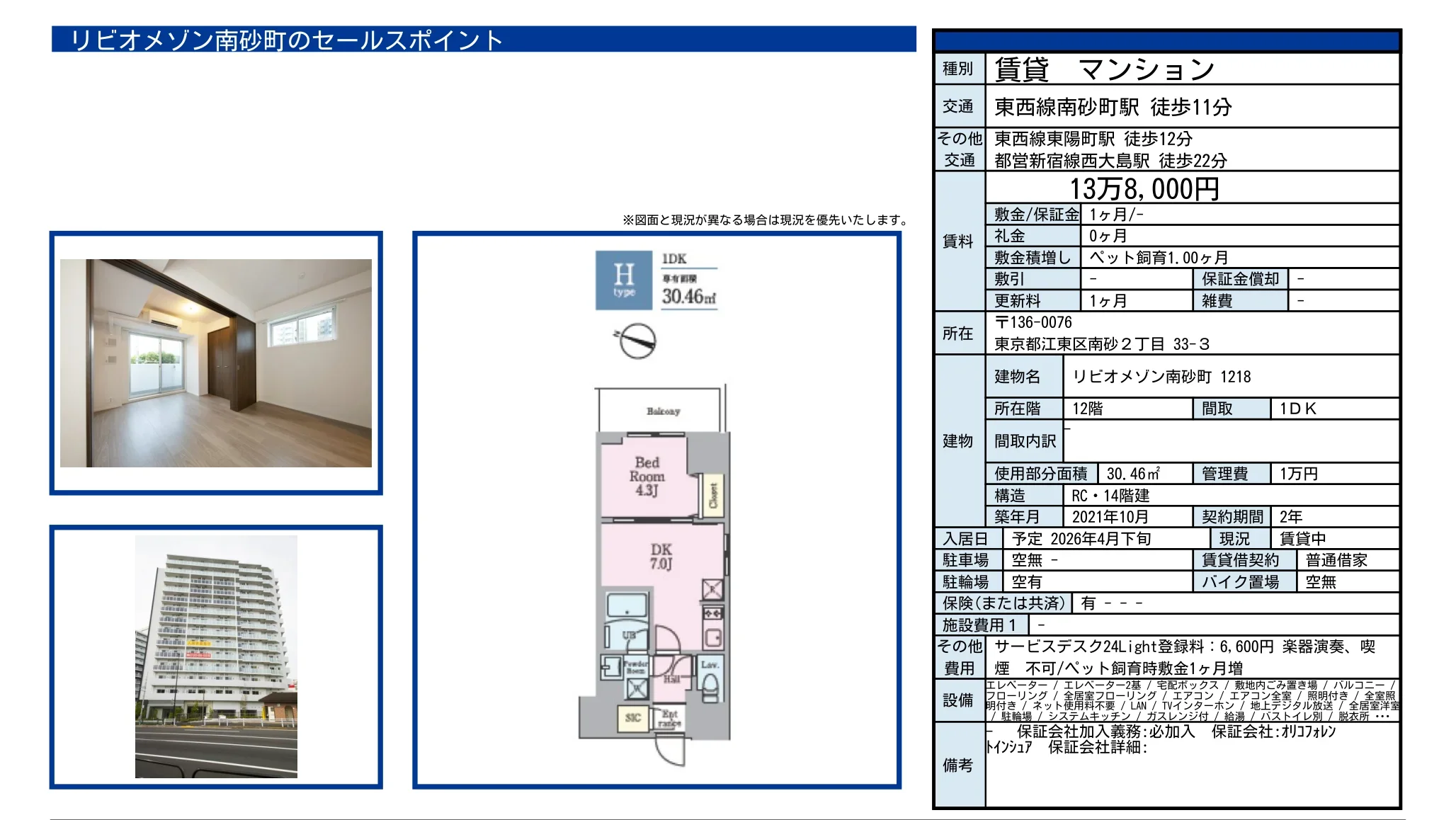 リビオメゾン南砂町 1218 0
