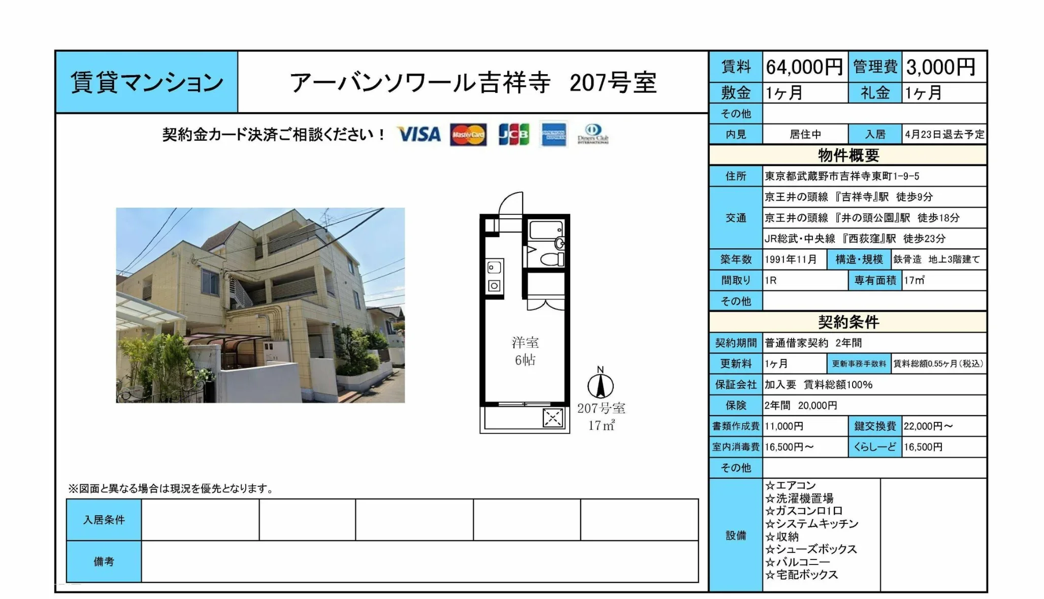 アーバンソワール吉祥寺 207号室 207号 0