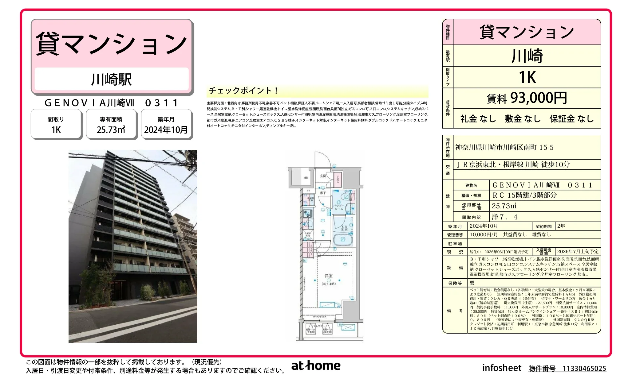 Brand New Studio Condo in Minamiwataridacho 0