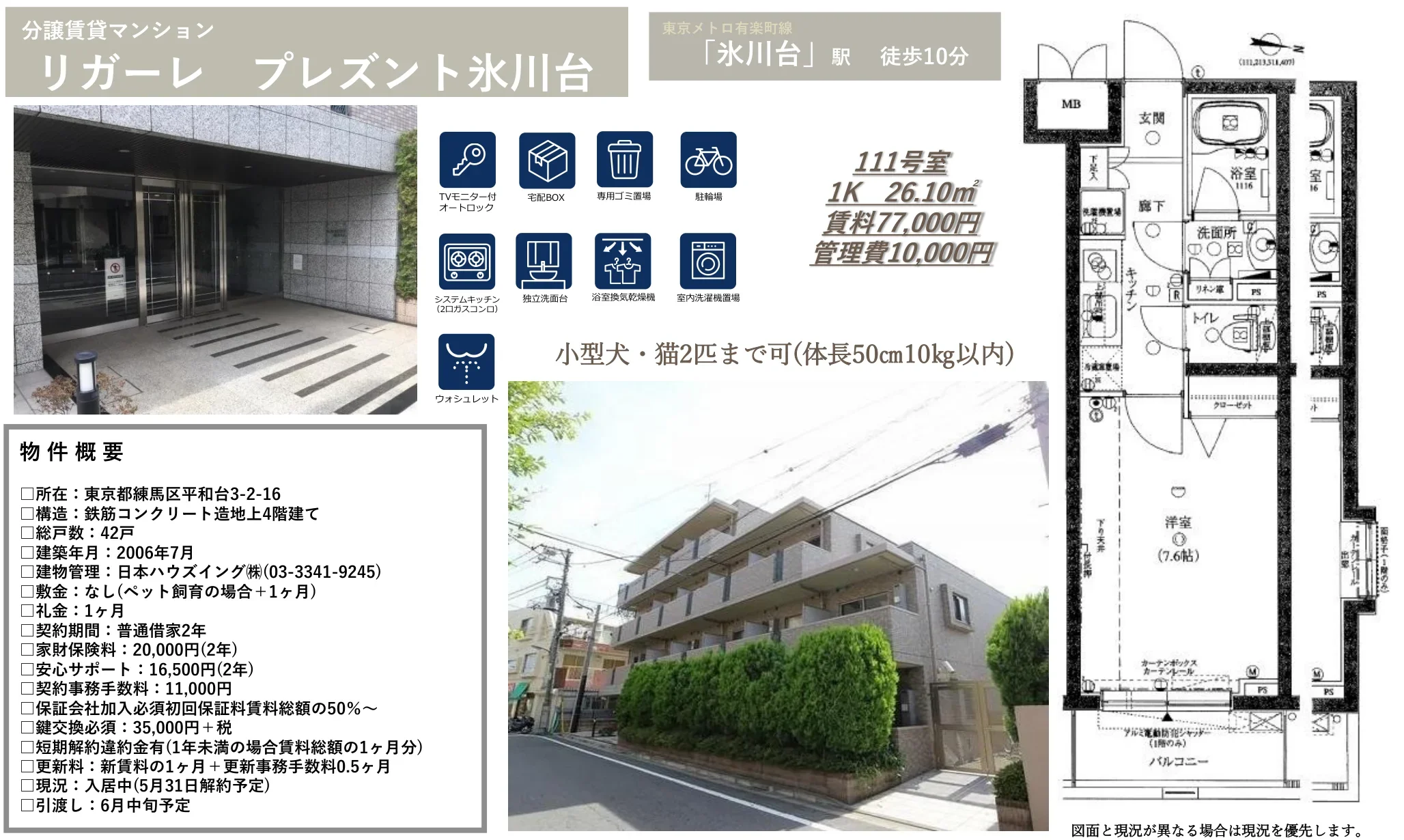 リガーレ プレズント氷川台 111号 0