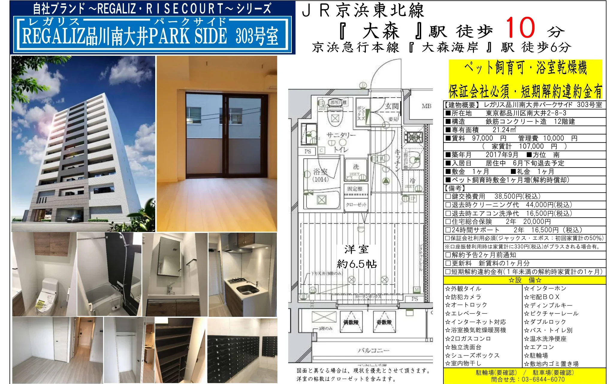  REGALIZ品川南大井パークサイド 103号 0