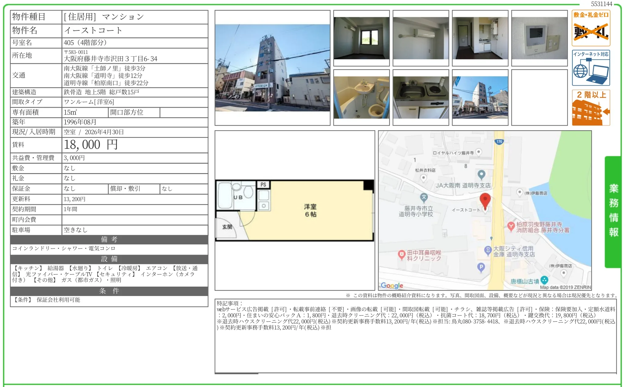 Studio Condo Near Station in Sawada 10