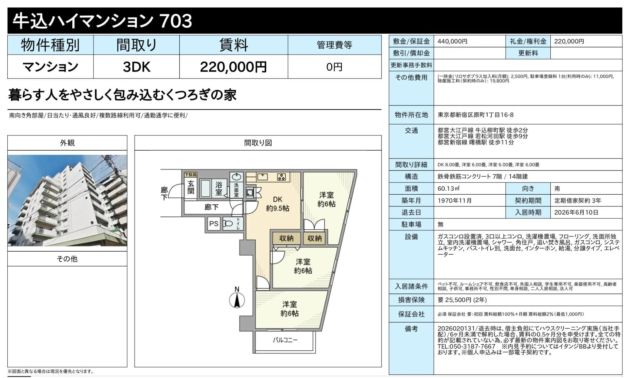 Charming 3-Bedroom Condo Near Station in Ichigayasadoharacho 2