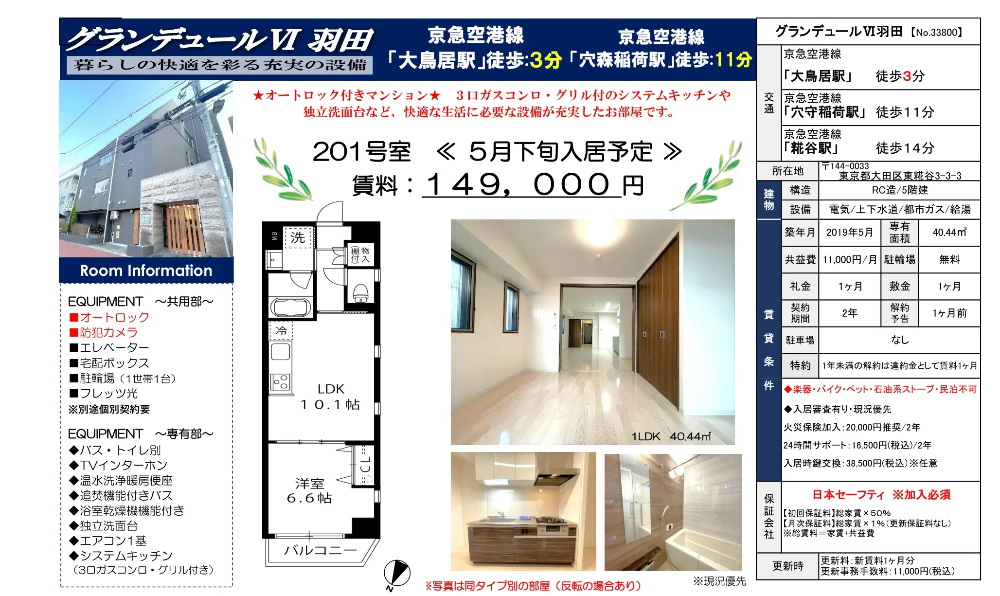 グランデュールV 羽田 201号 0