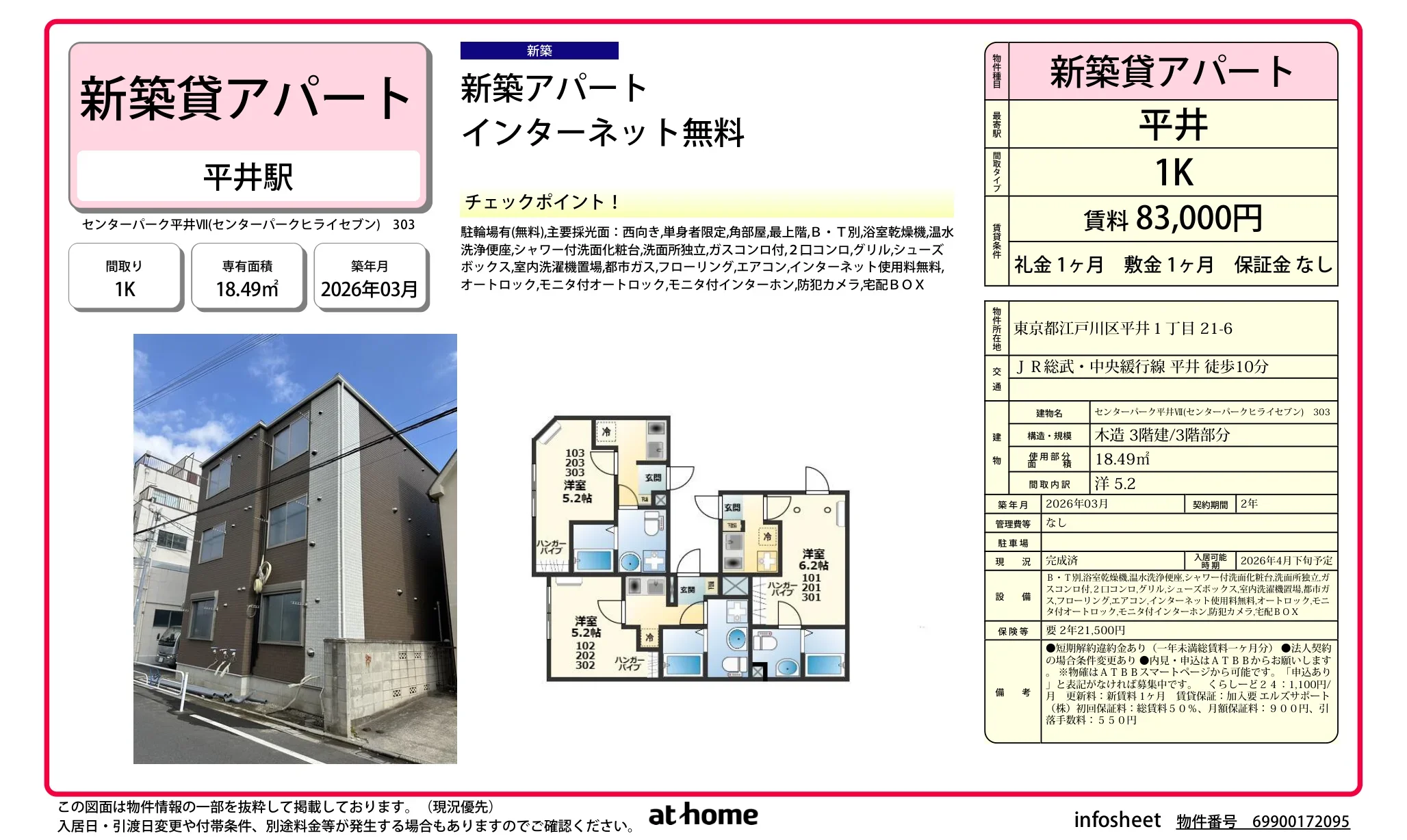 センターパーク平井ⅦI 303号 0
