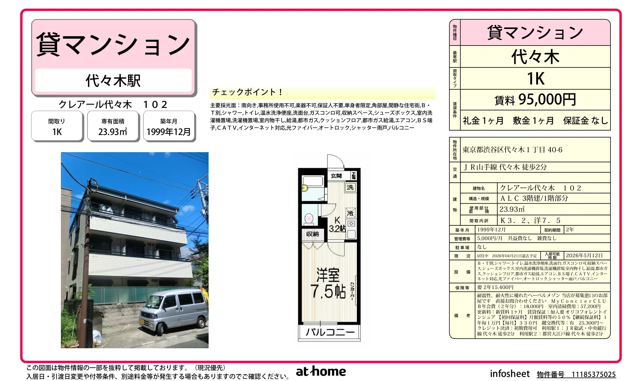 クレアール代々木 102 102号 0