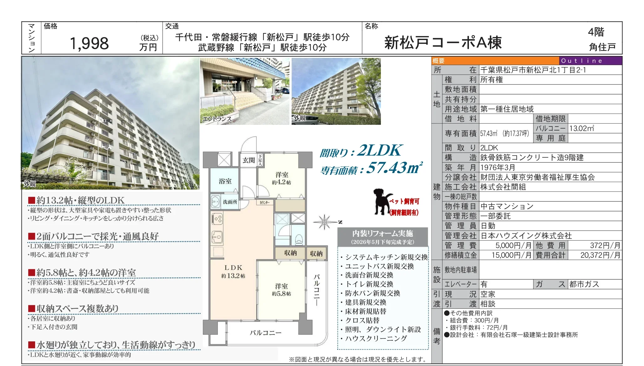 新松戸コーポA棟 4号 0