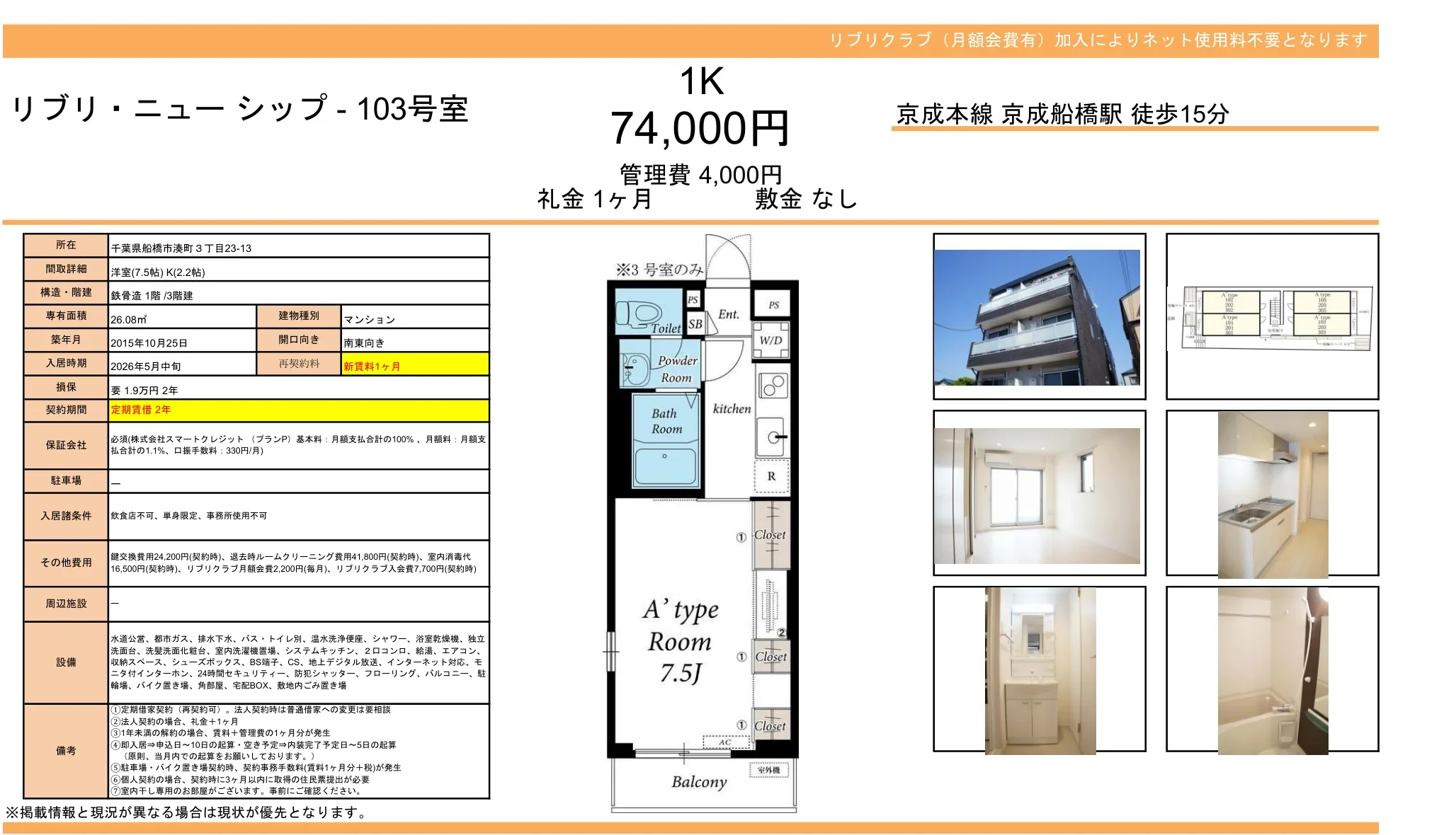 リブリ・ニューシップ 103号 0