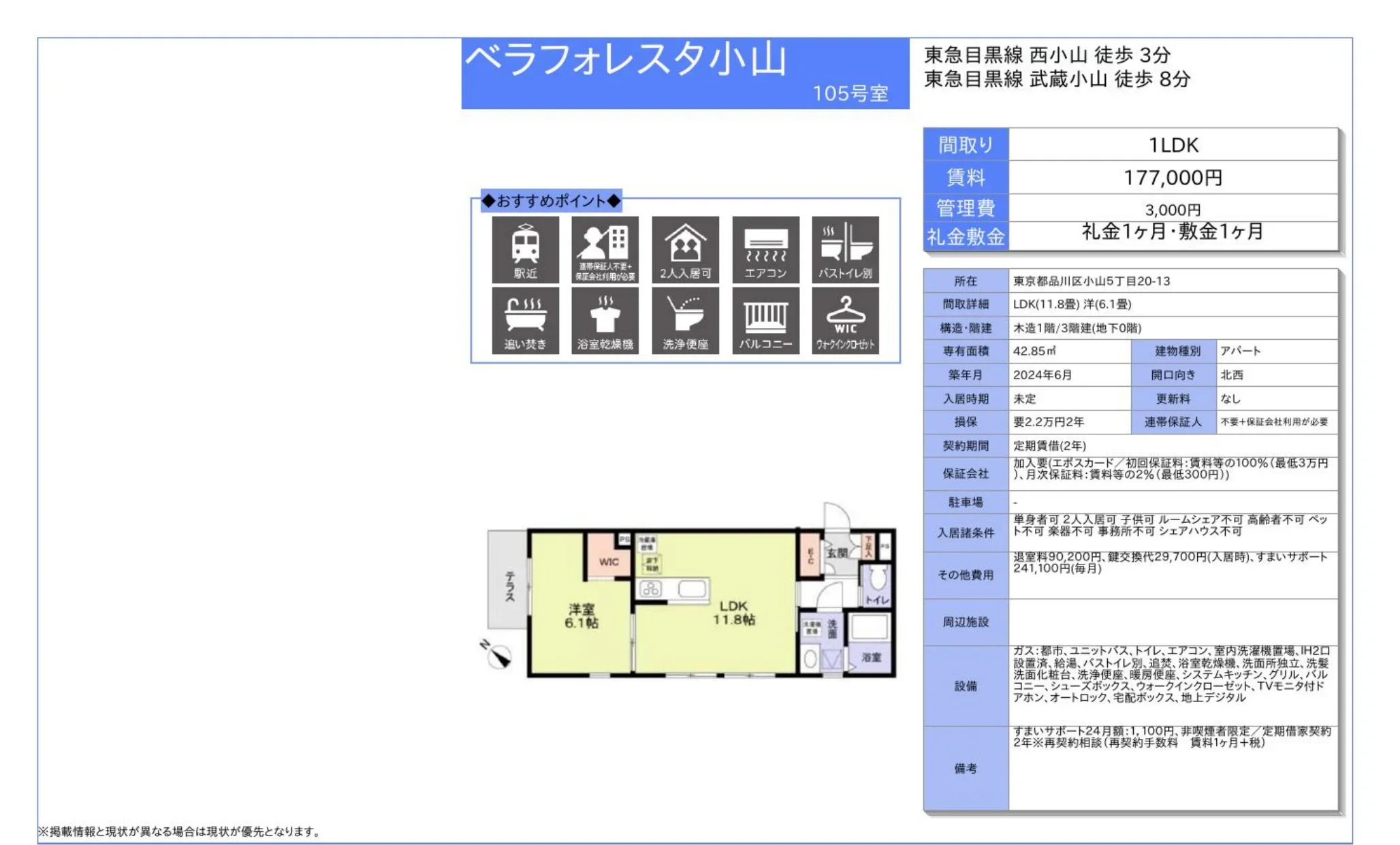 ベラフォレスタ小山 105号 0