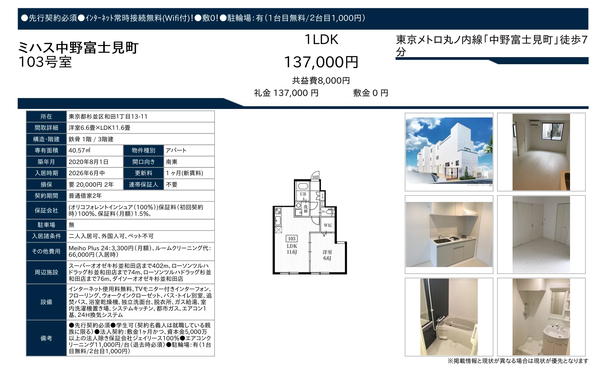 ミハス中野富士見町 103号 0