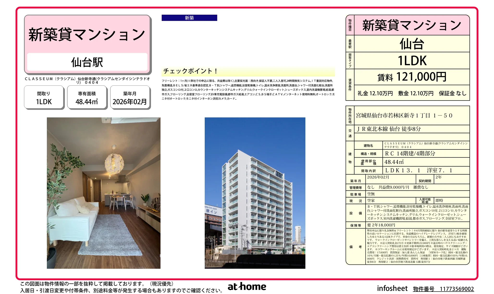 Brand New 1LDK Condo in Shintera 0