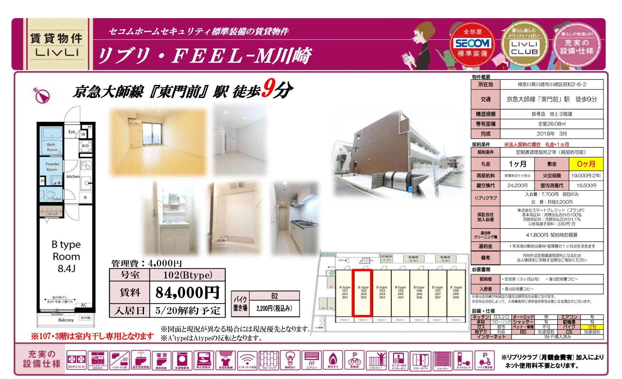 リブリ FEEL-M川崎 102号 0