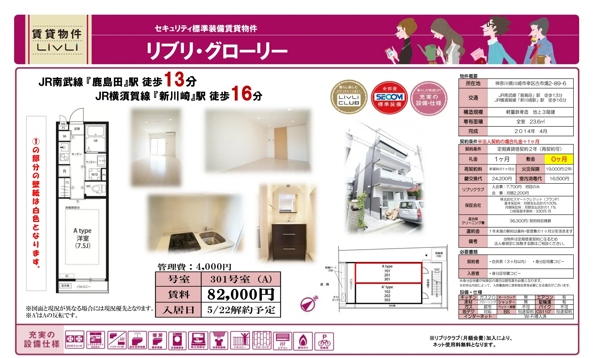 リブリ・グローリー 301号室 0