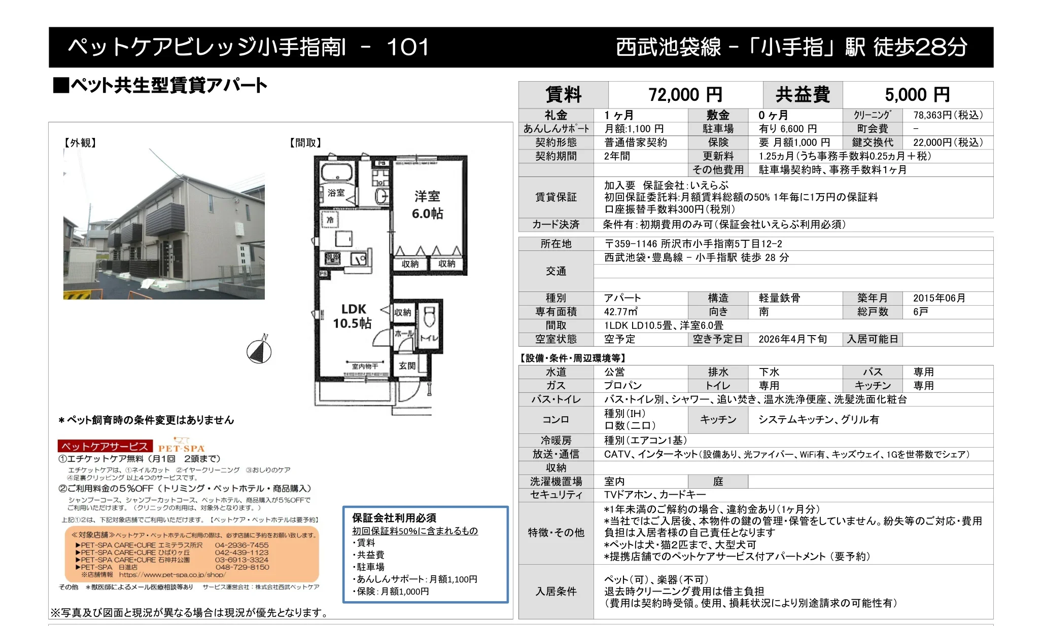 ペットケアビレッジ小手指南 - 101 101号 0