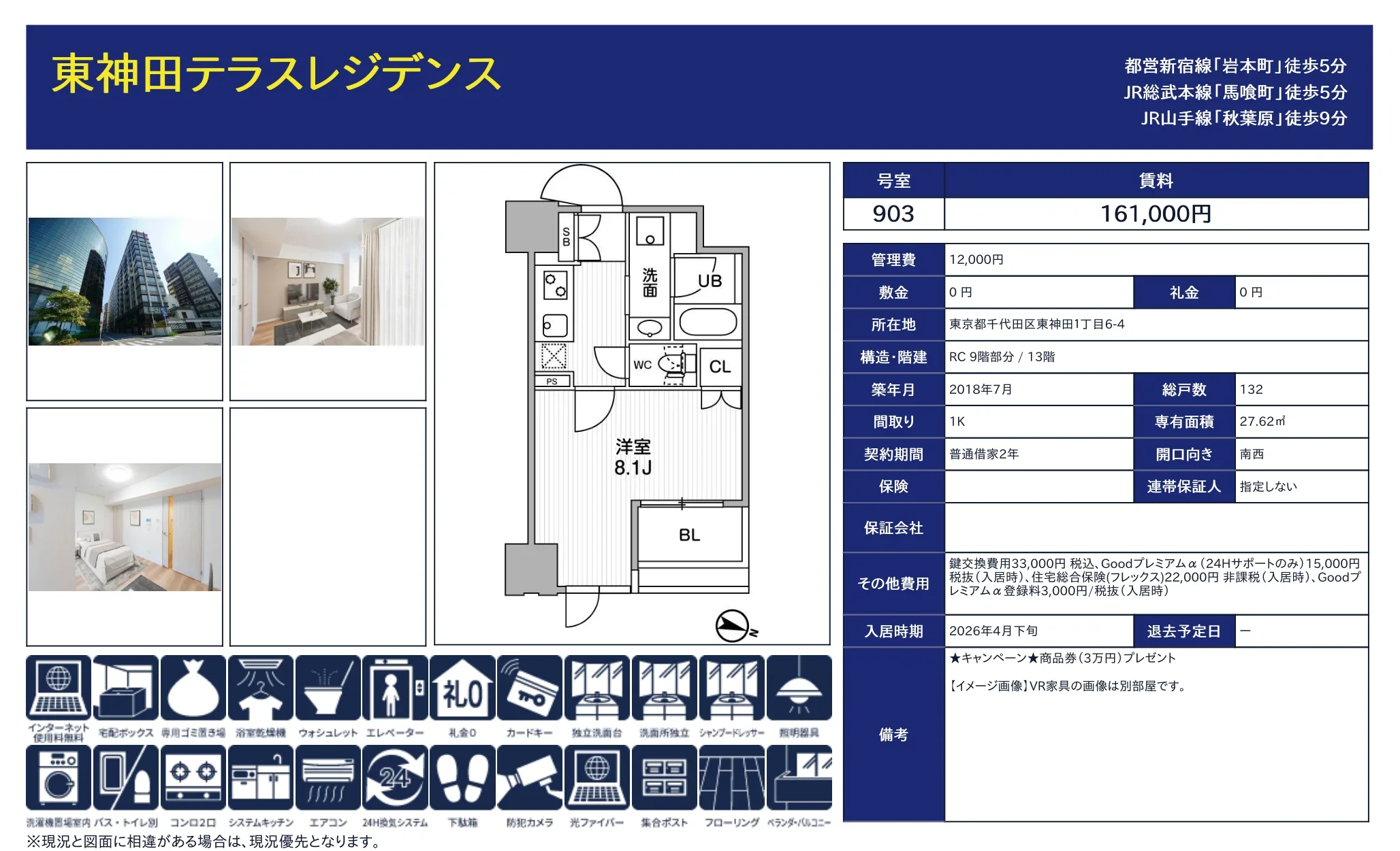 Modern Studio Condo Near Station in Higashikanda 5