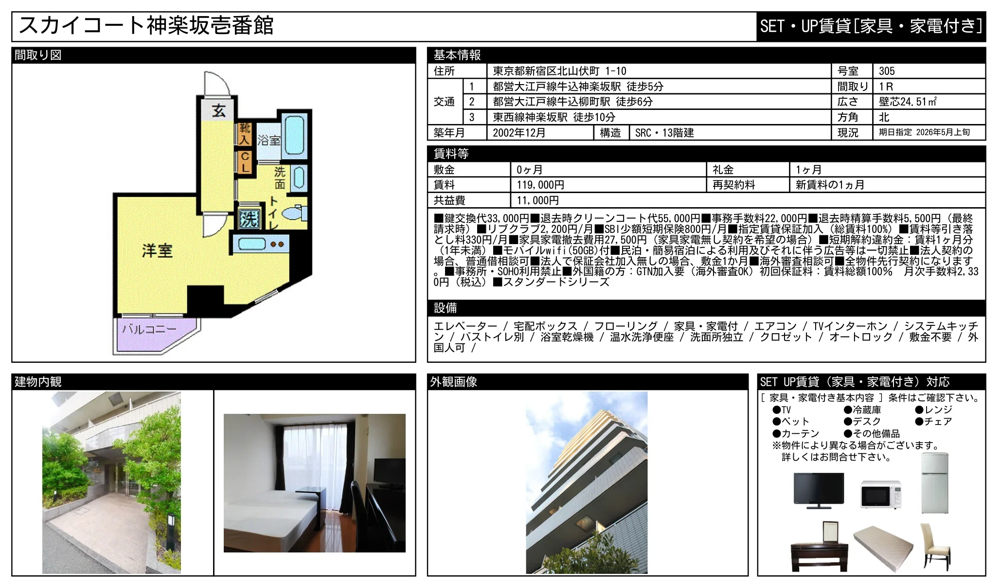 スカイコート神楽坂壱番館 1号 0