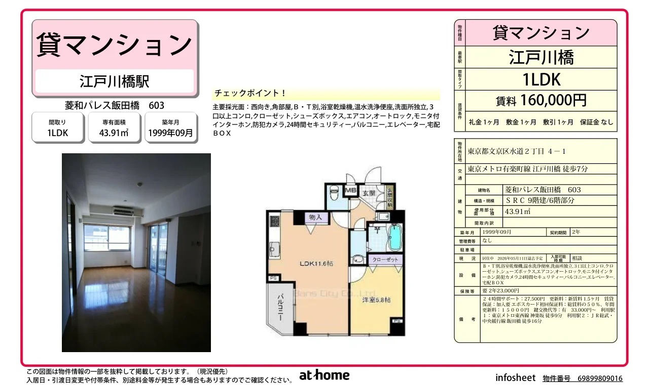 菱和パレス飯田橋 0