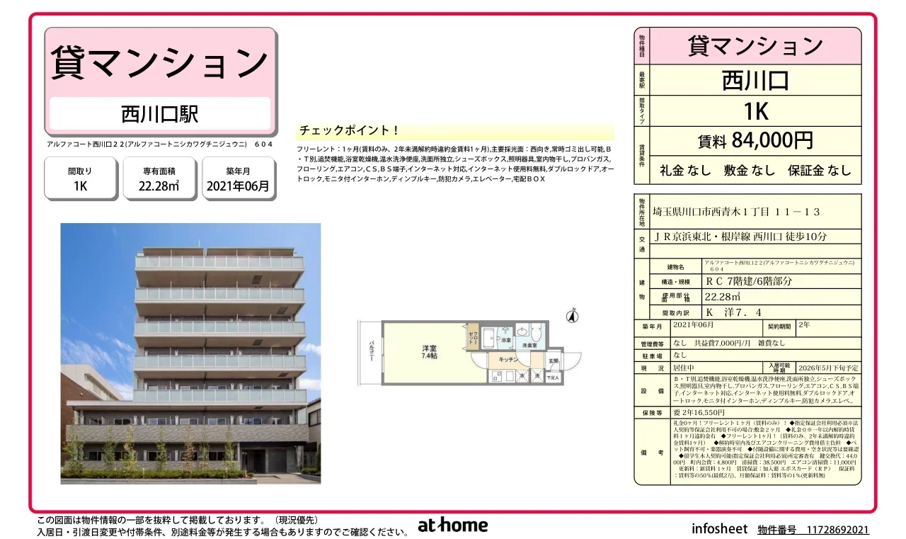 アルファコート西川口２２ 0