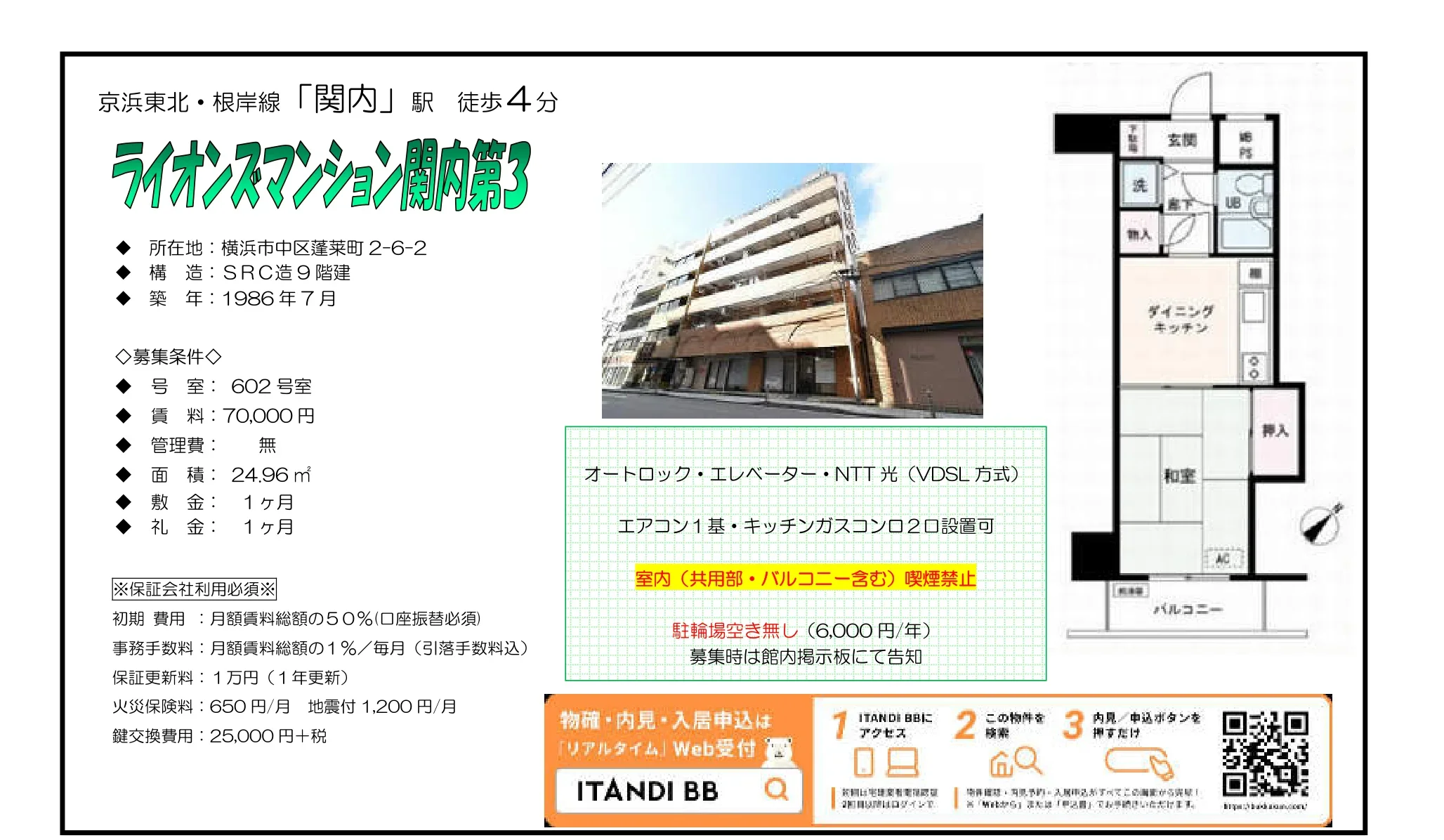 ライオンズマンション国内第3 602号室 0
