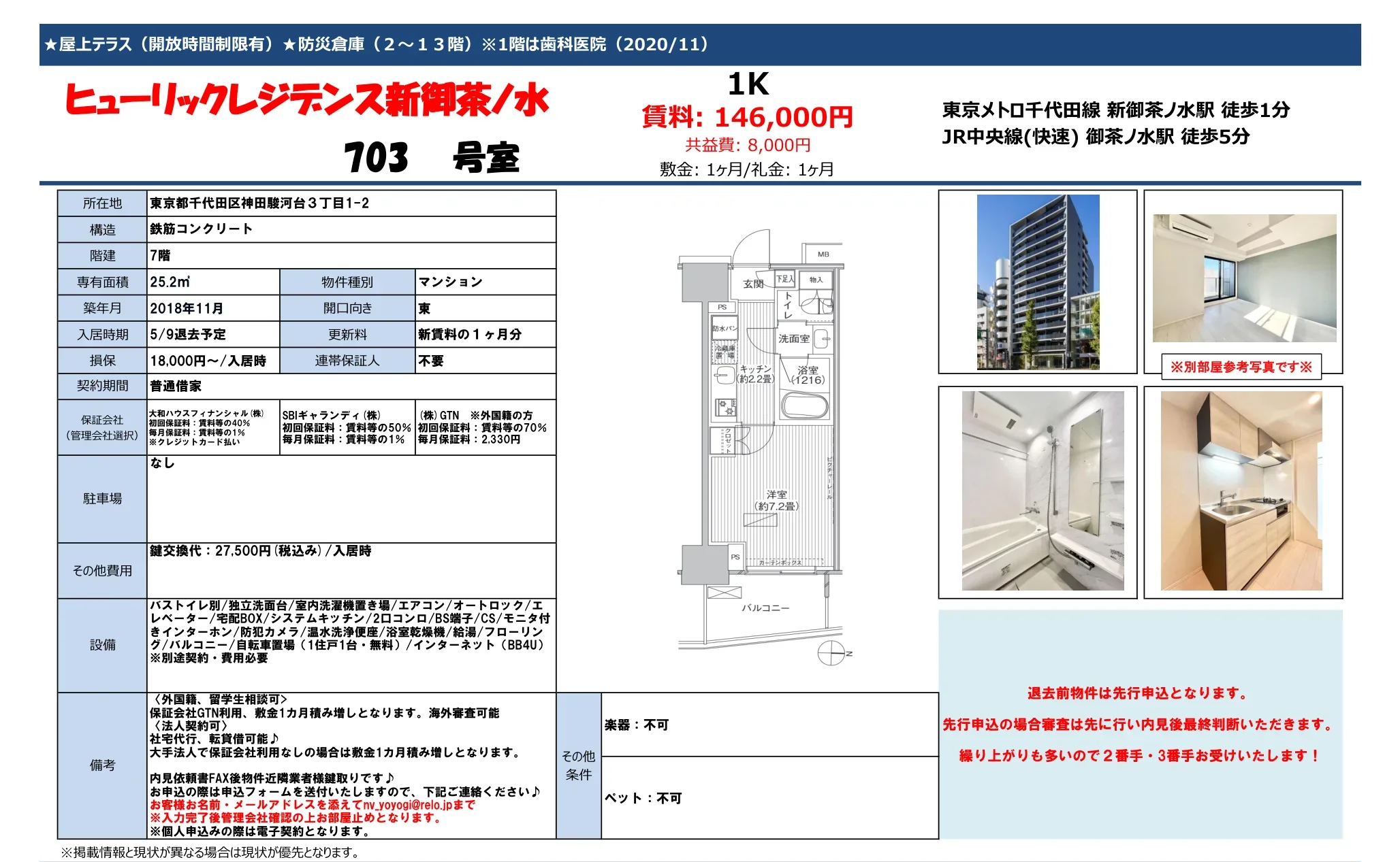 ヒューリックレジデンス新御茶ノ水 703号 0