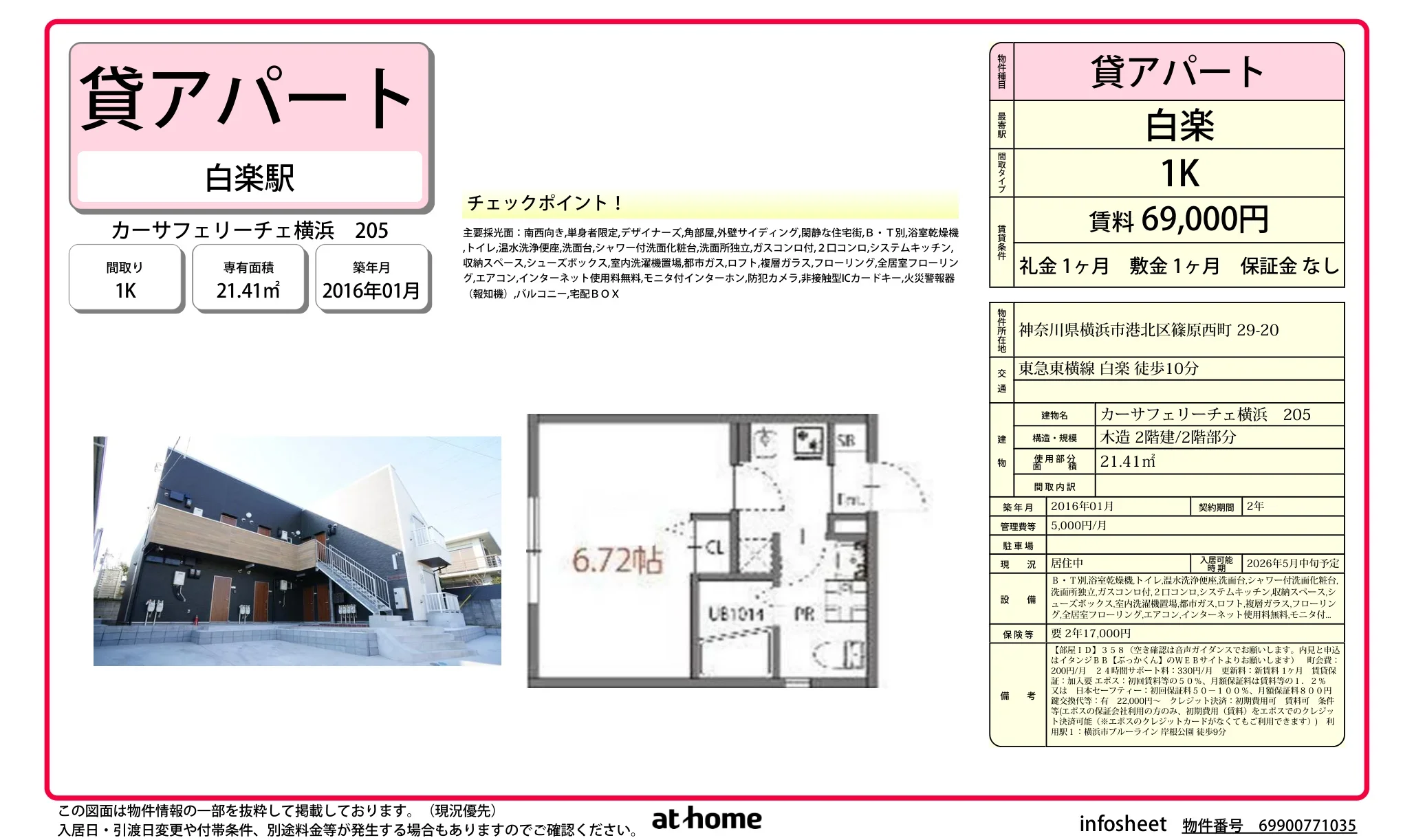 カーサフェリーチェ横浜 205 205号 0