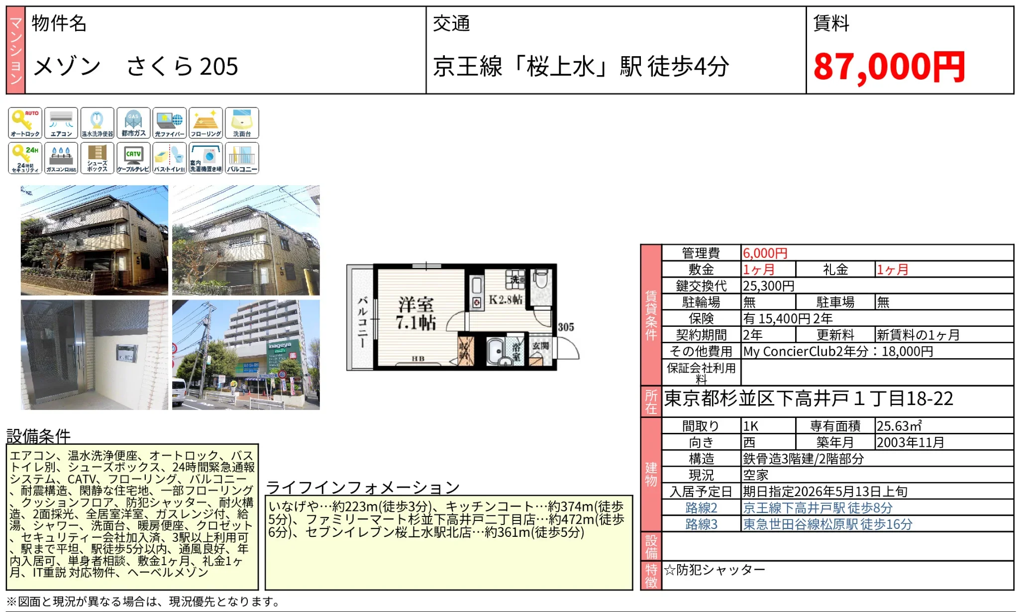 メゾンさくら 205号 0