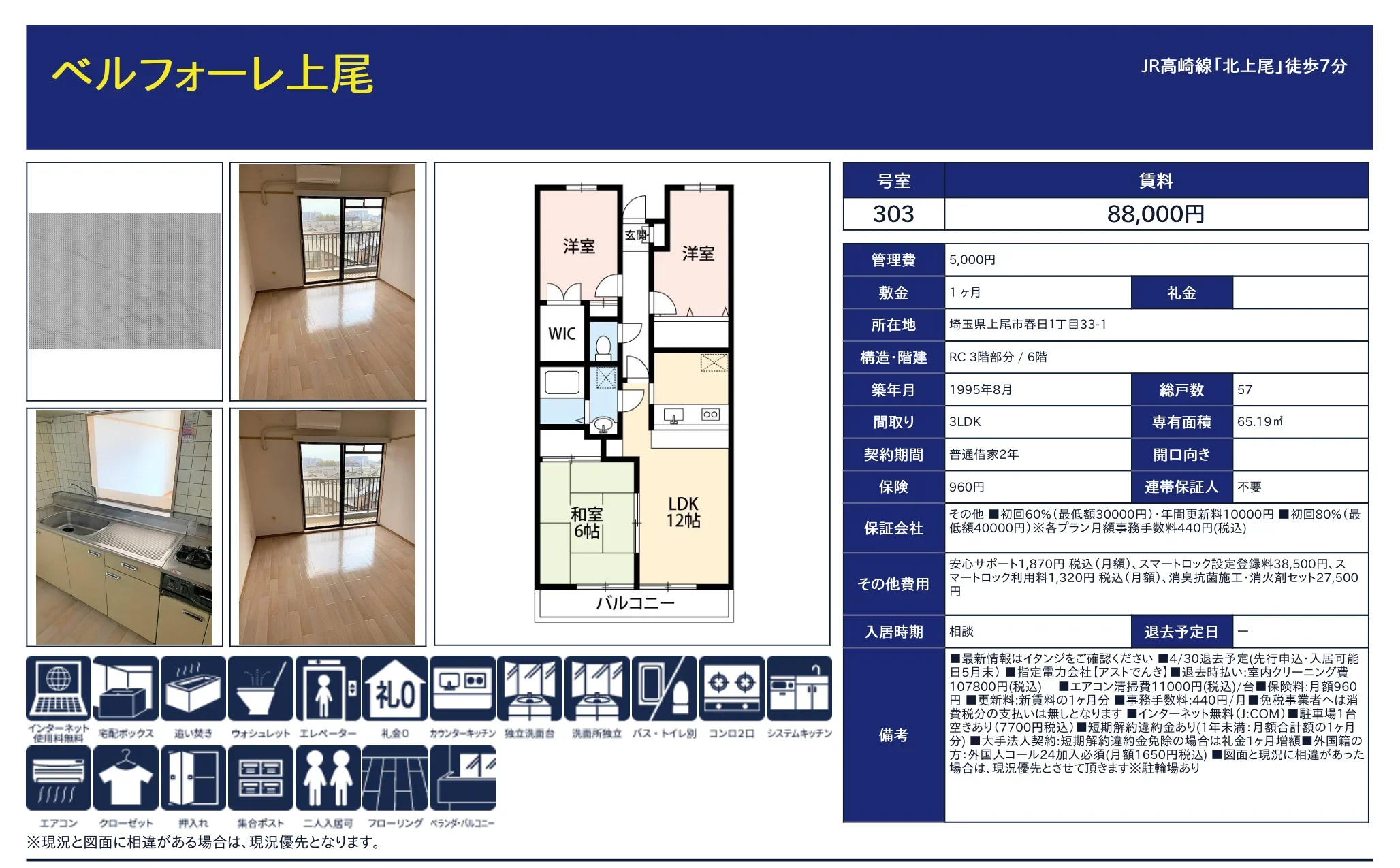 ベルフォーレ上尾 303 0