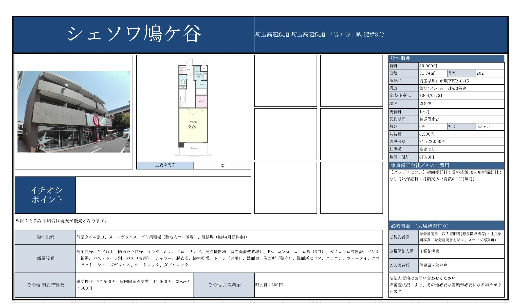 シェソワ鳩ヶ谷 202号 0