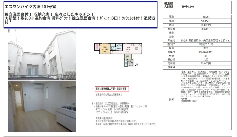 エスワンハイツ古淵 101号 0