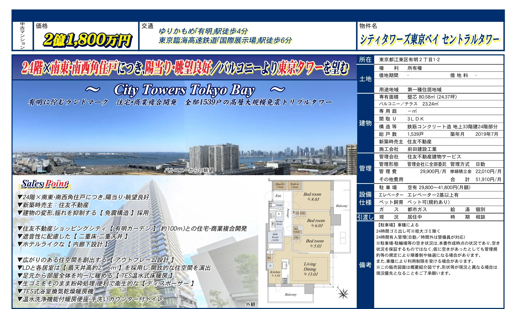 シティタワーズ東京ベイ セントラルタワー 24号 0