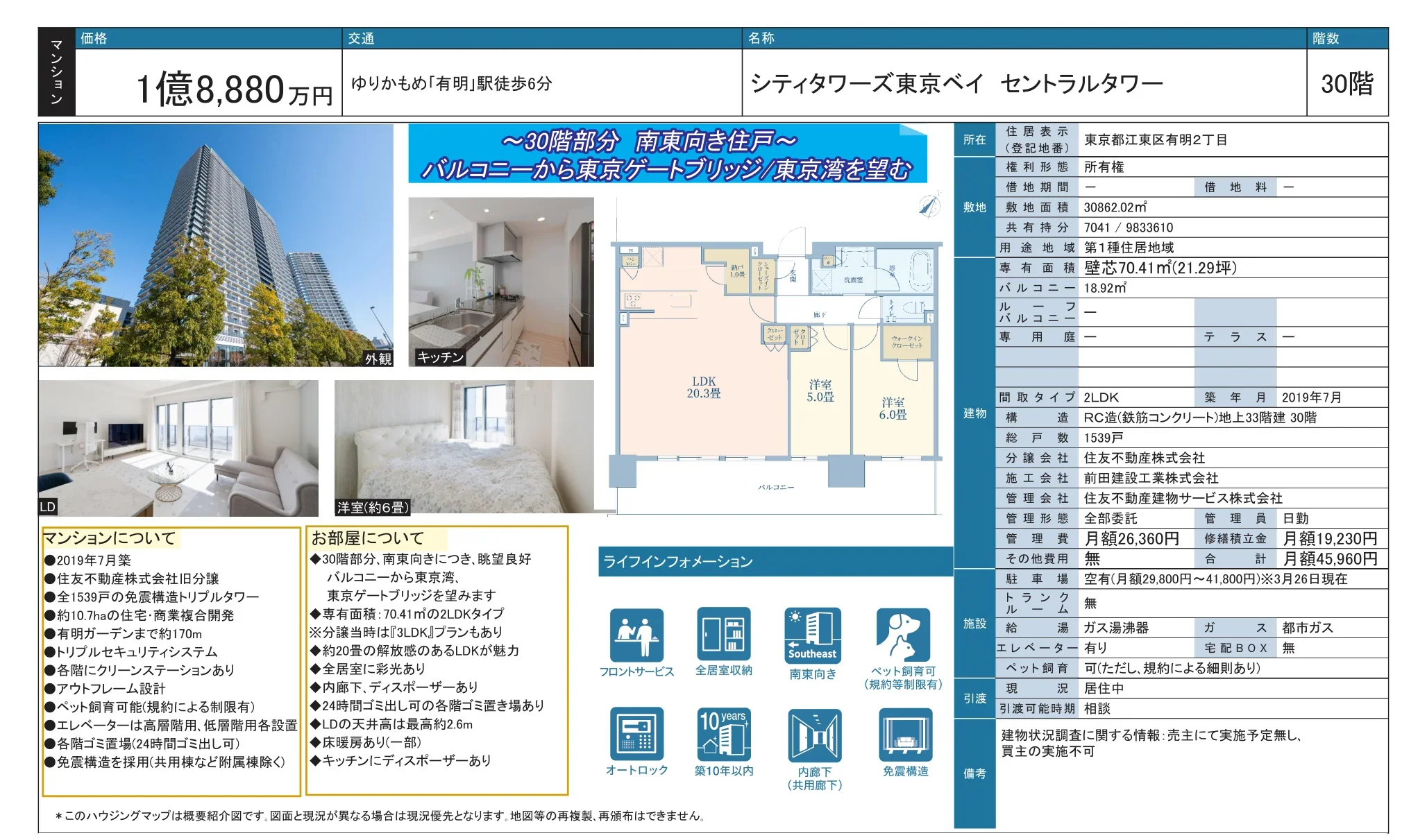 シティタワーズ東京ベイ セントラルタワー 30号 0