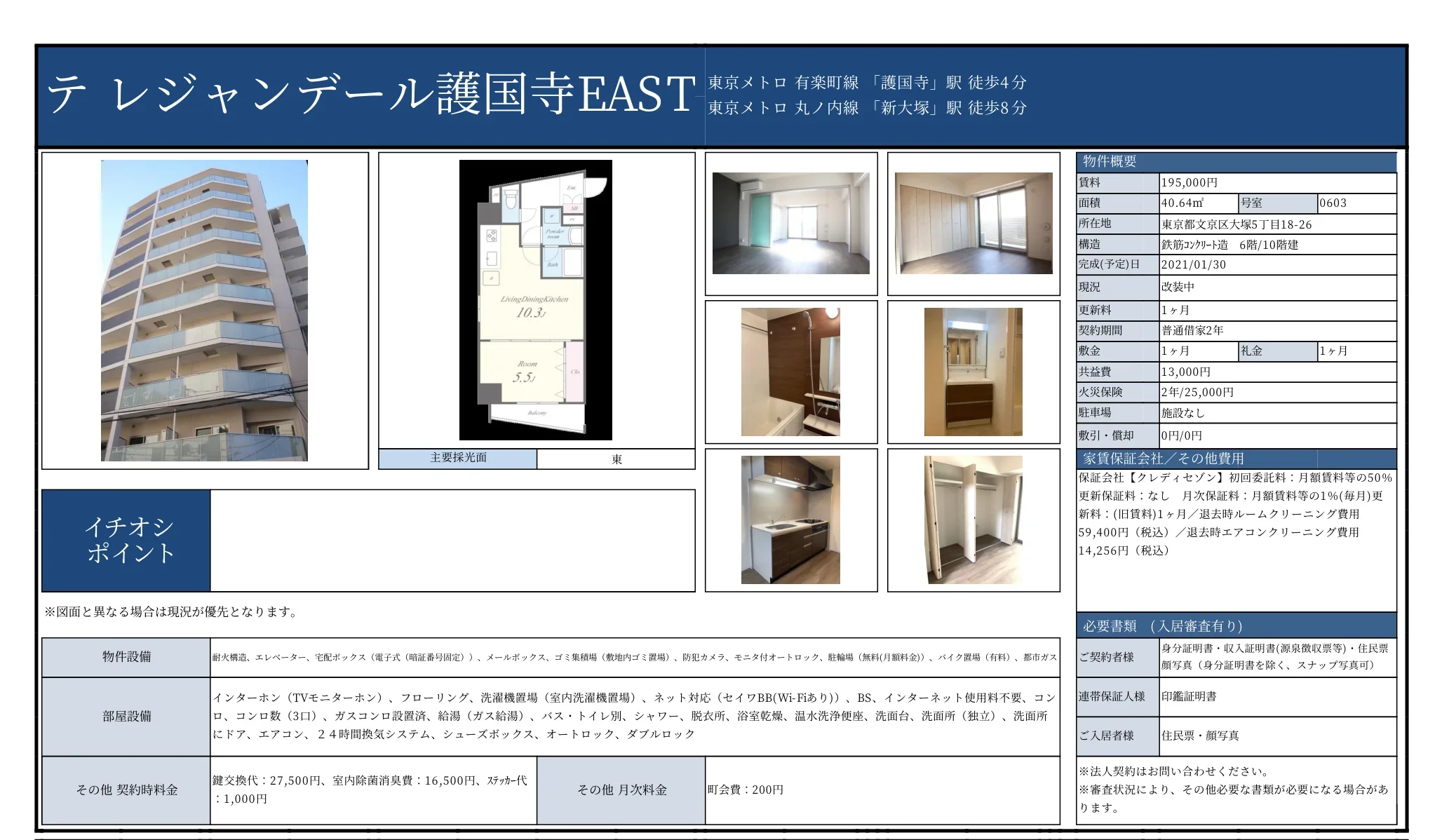 テレジャンデール護国寺EAST 0603 0