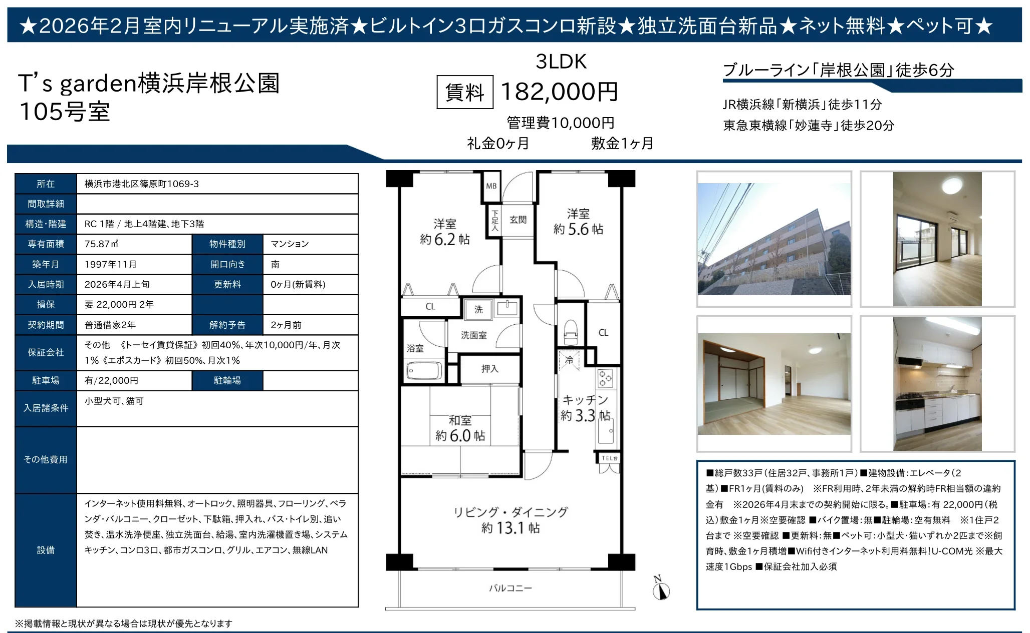 T's garden 横浜岸根公園 105号 0