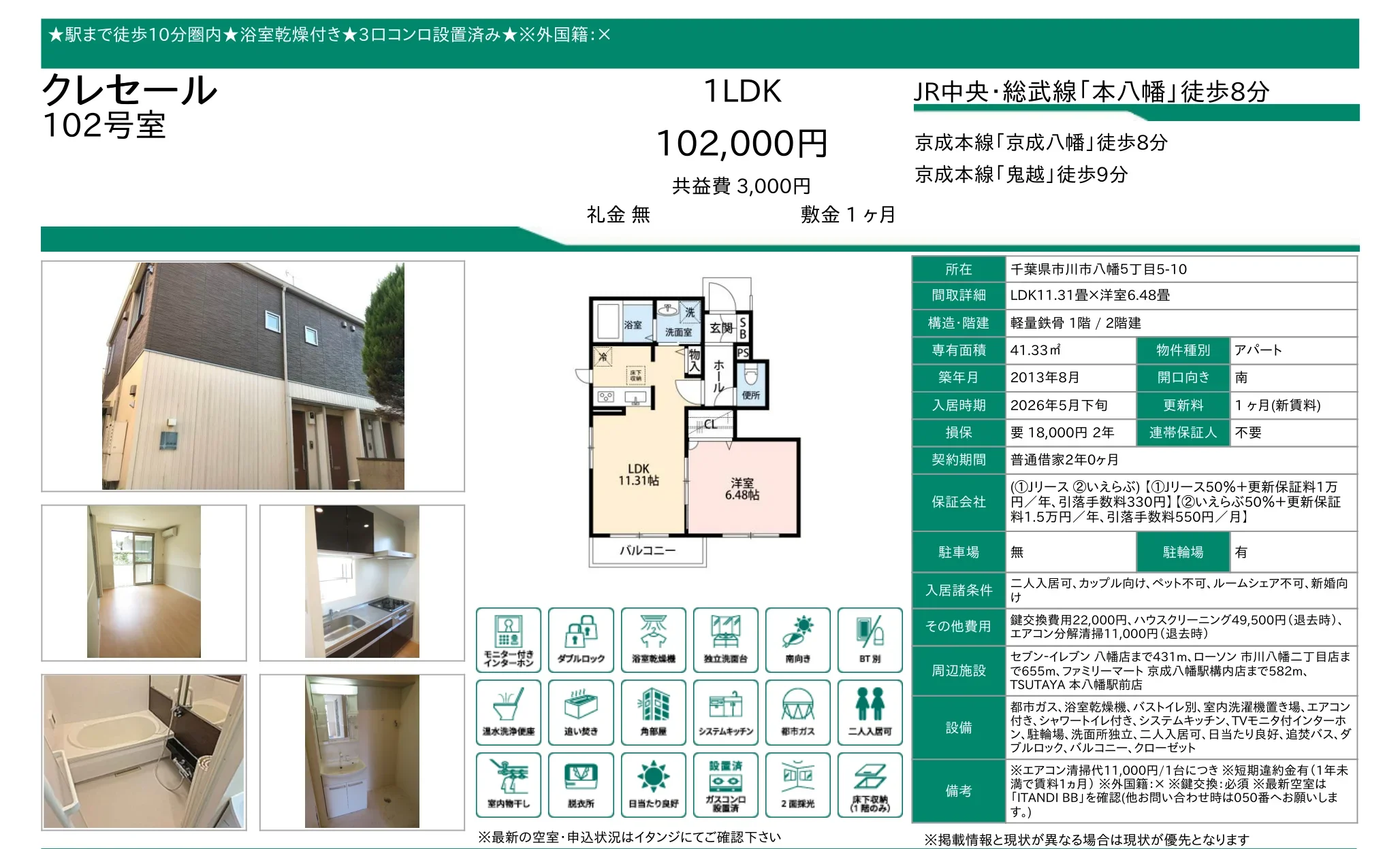 クレセール 102号 0