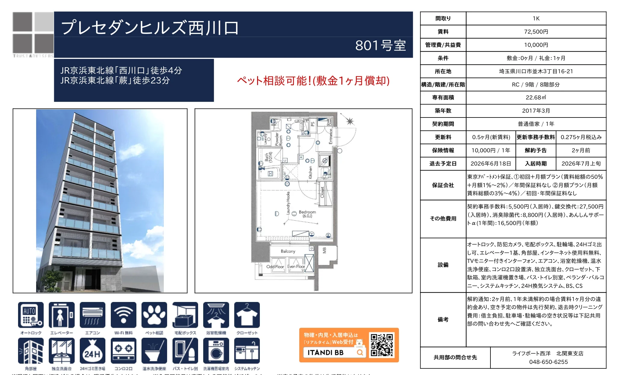 プレセダンヒルズ西川口 801号 0