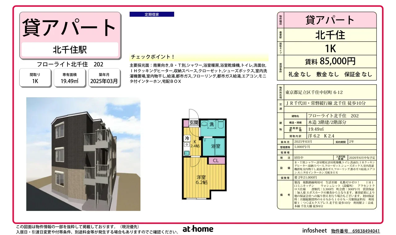 Brand New Studio Condo in Senju nakaicho 0