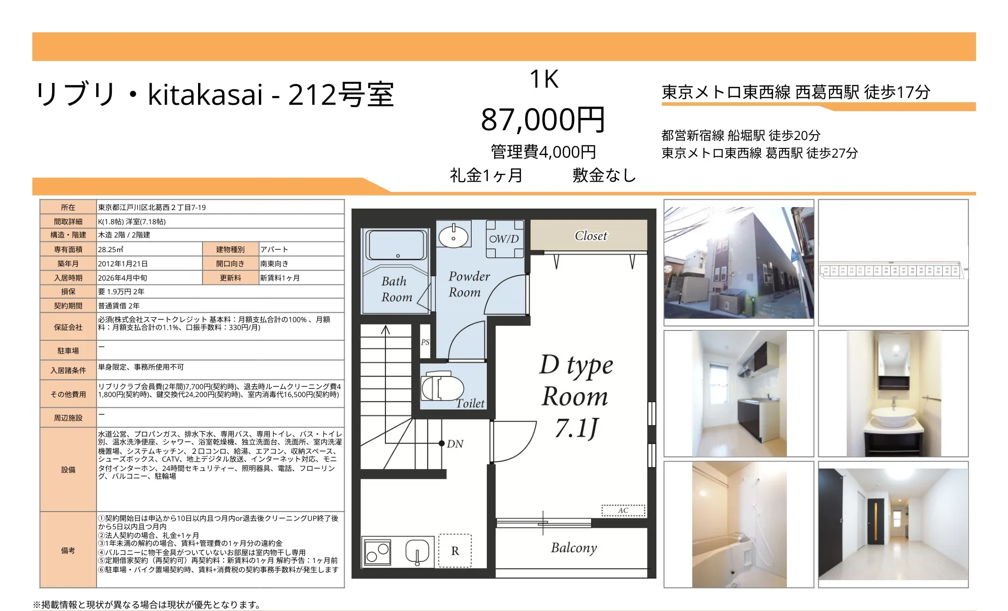 リブリ・北葛西 212号 0