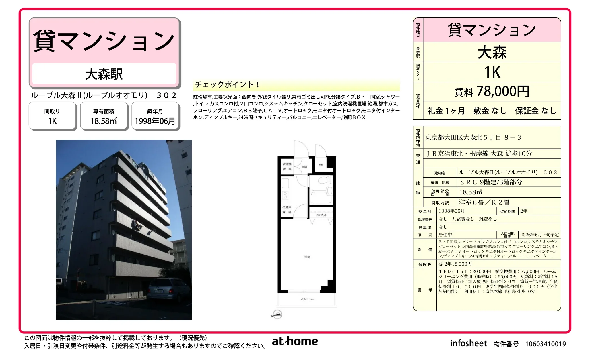ルーブル大森ⅡI (ループルオオモリ) 302 302号 0
