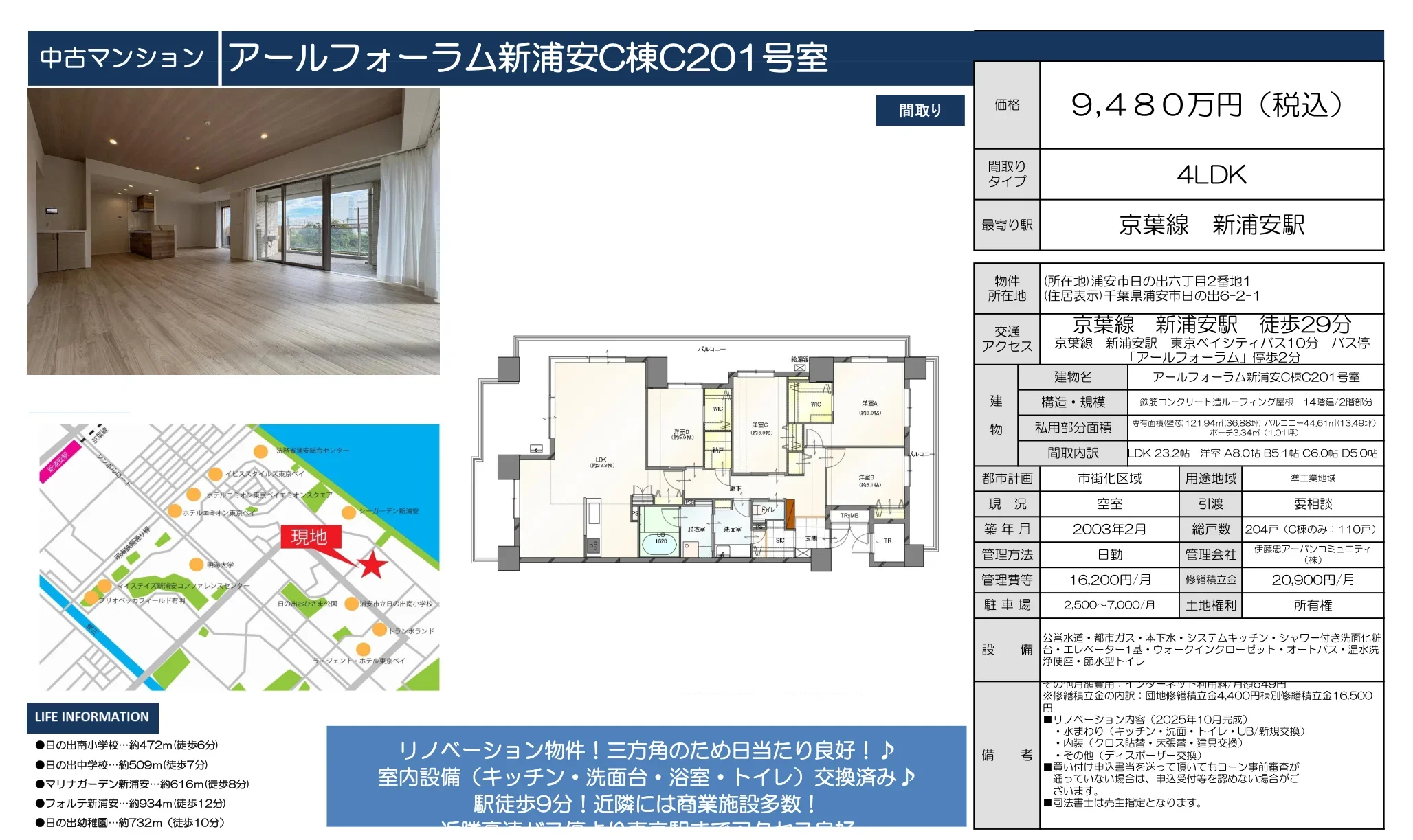 アールフォーラム新浦安C棟C201号室 201号 0
