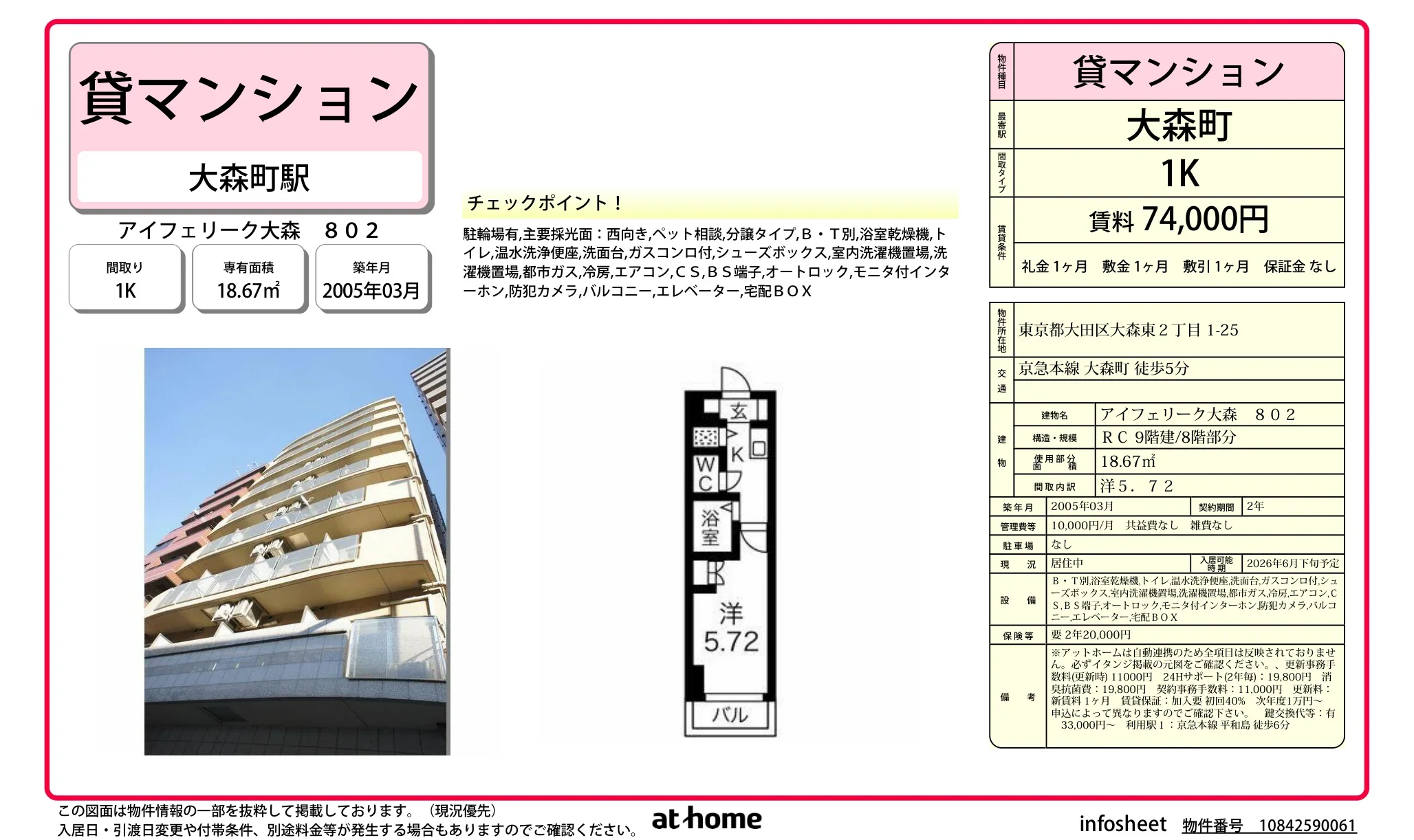 アイフェリーク大森 802 802 0