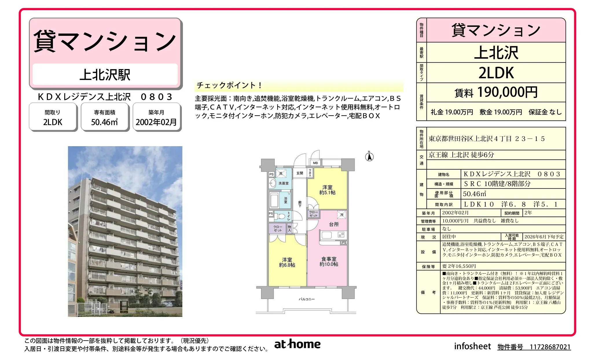 KDXレジデンス上北沢 0803 0803号 0