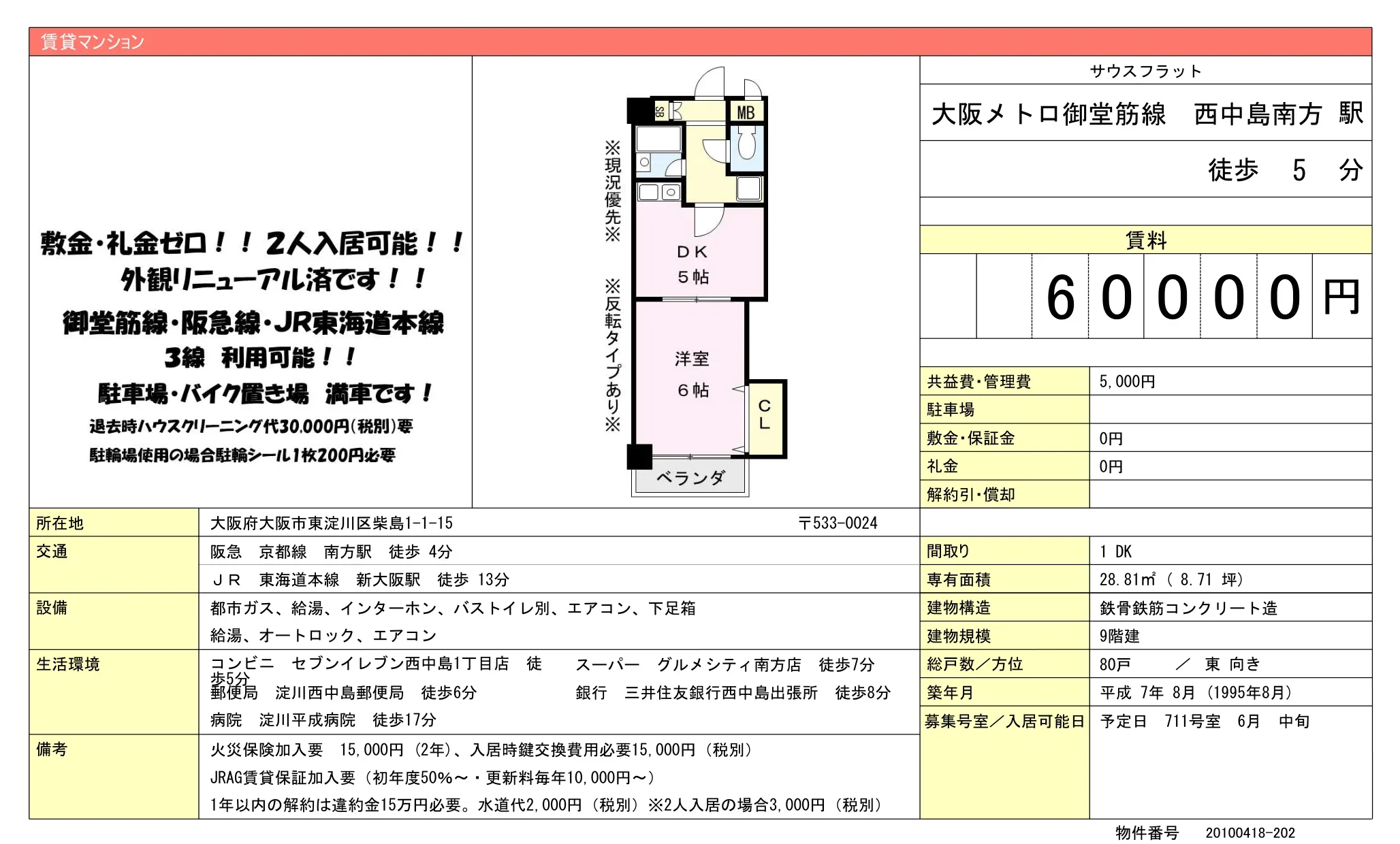 サウスフラット 711号 0