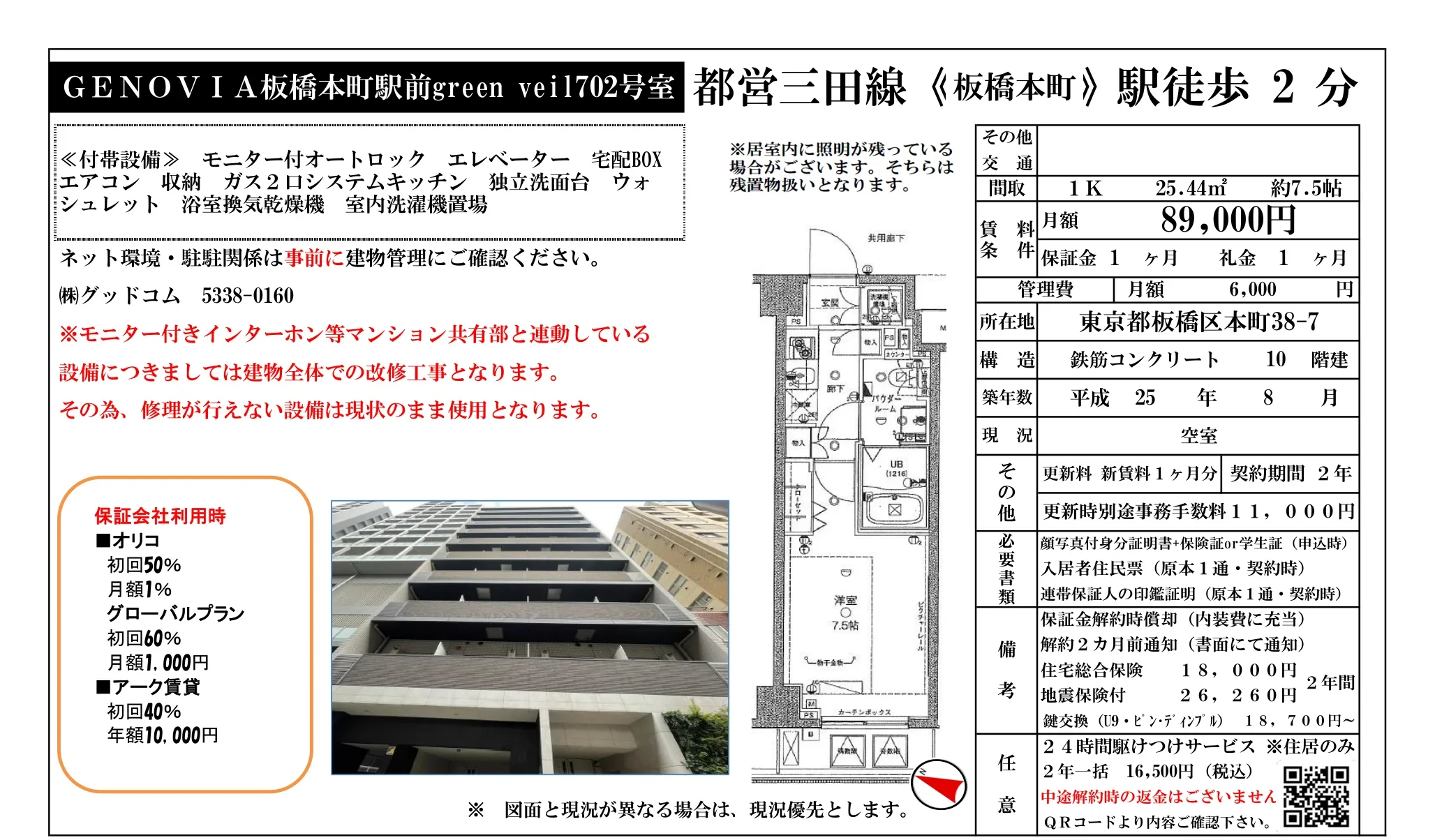 GENOVIA 板橋本町駅前green veil702号室 702号 0