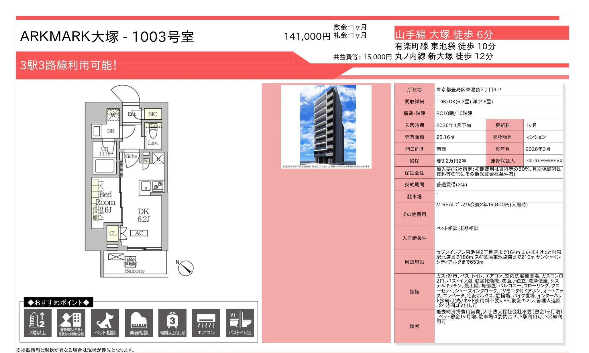 ARKMARK 大塚 1003号室 1003号 0
