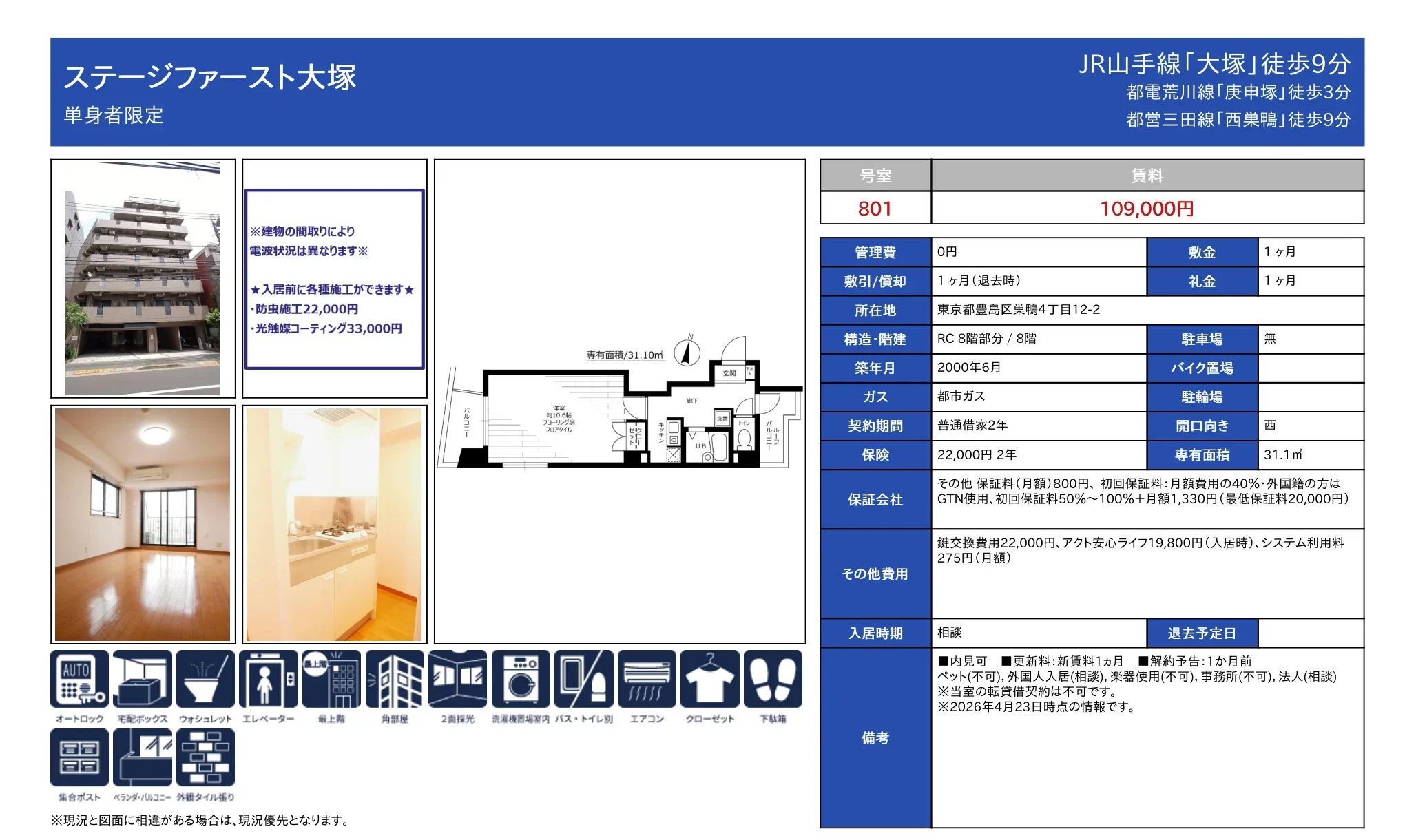 ステージファースト大塚 801 0