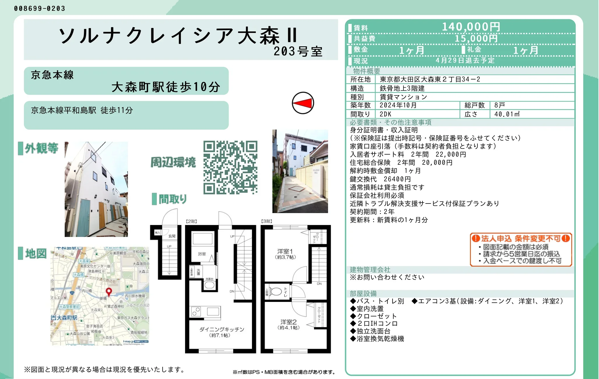 ソルナクレイシア大森 II 203号 0