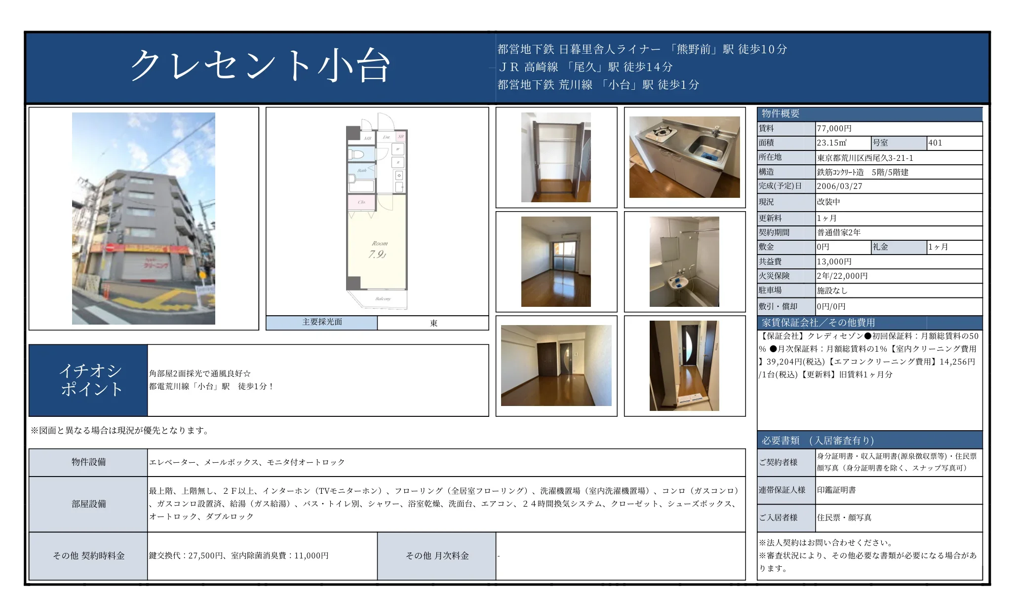 クレセント小台 401号 0