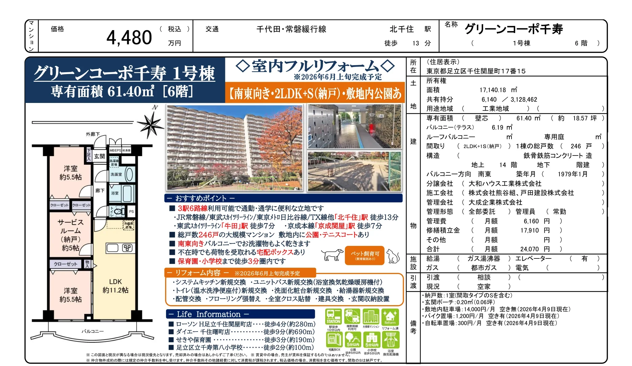 グリーンコーポ千寿 1号 0