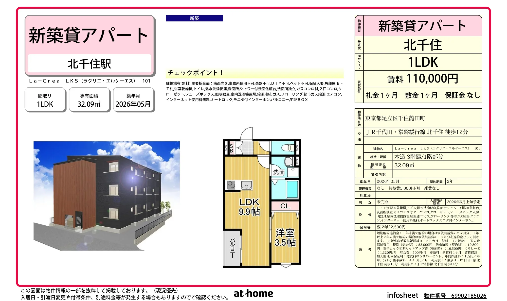 Brand New 1LDK Condo in Senju tatsutacho 0