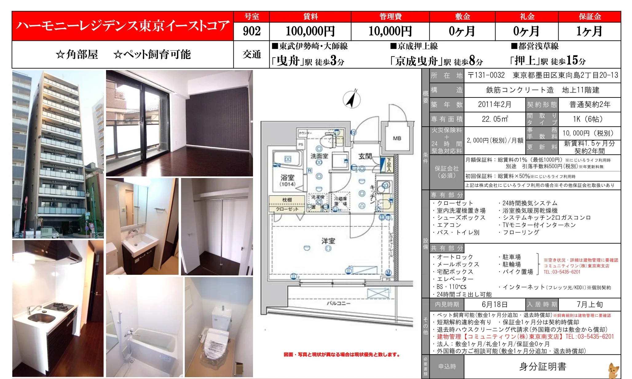 ハーモニーレジデンス東京イーストコア 902号 0